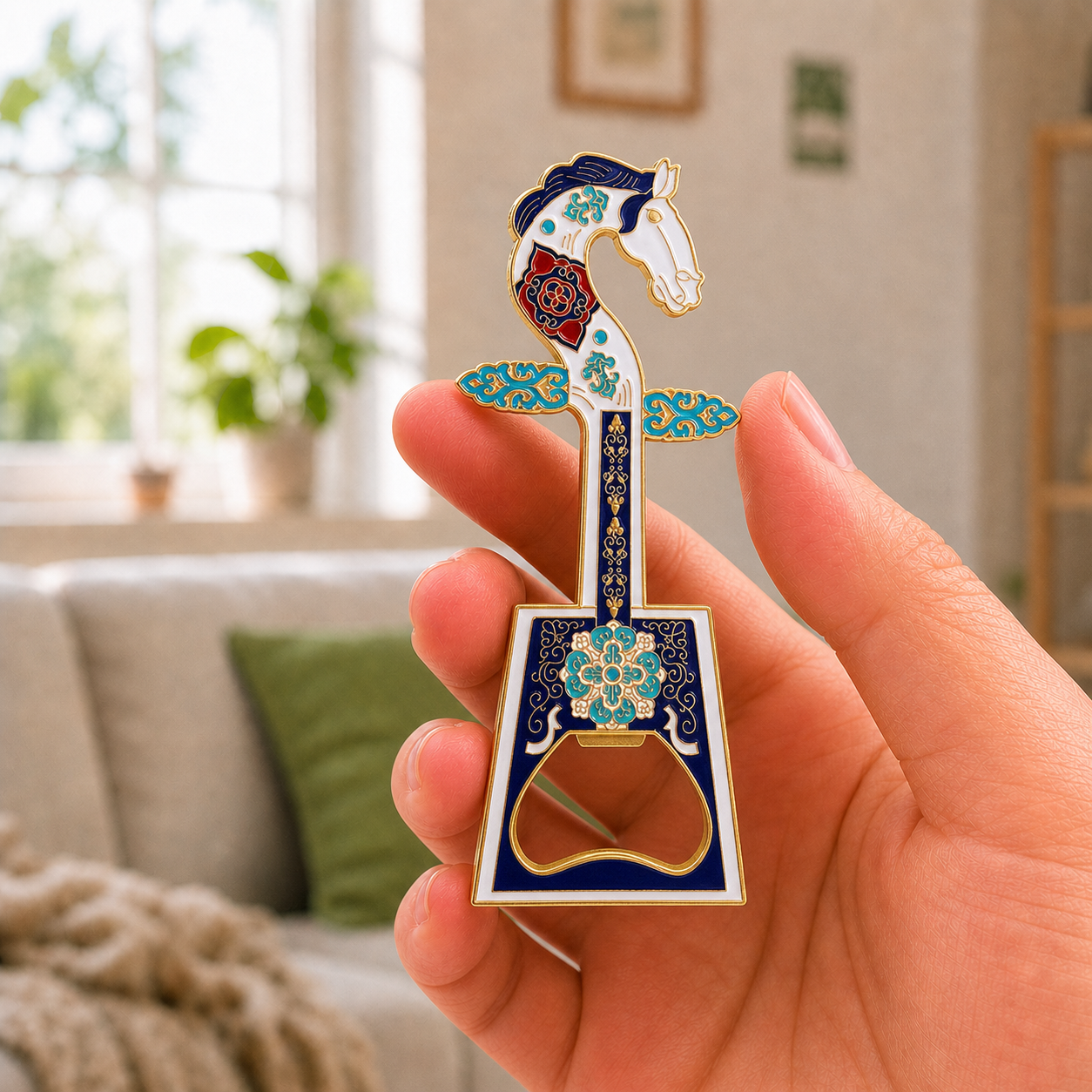 Magnetic Bottle Opener & Refrigerator Magnet | Chinese  Morin Khuur design | Personalized Gifts |Kitchen Decor