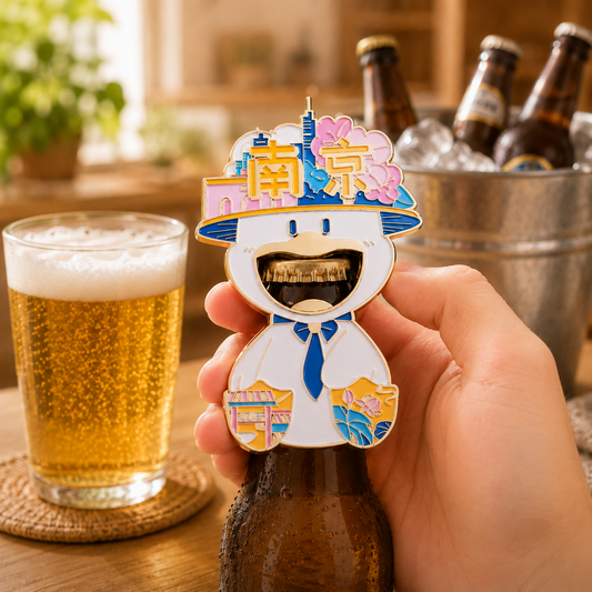 3D Travel Souvenir Gift | Chinese Duck Mascot & City Landmark Design | Magnetic Bottle Opener & Refrigerator Magnet | Kitchen Decor