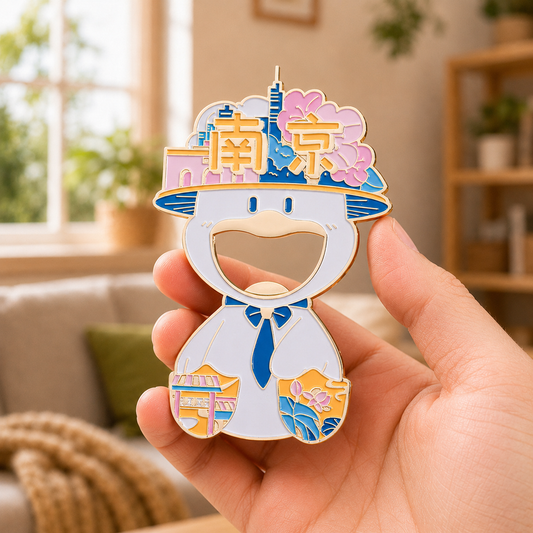 3D Travel Souvenir Gift | Chinese Duck Mascot & City Landmark Design | Magnetic Bottle Opener & Refrigerator Magnet | Kitchen Decor