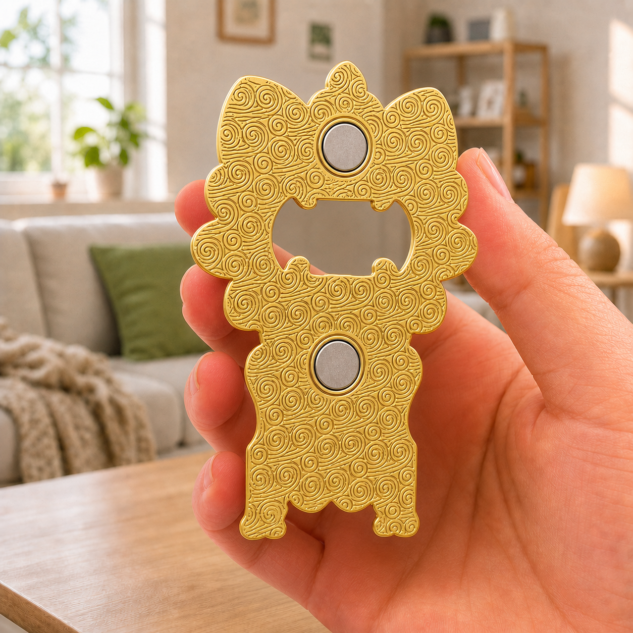 3D Landmark Travel Souvenir Gift | Chinese  Cat Roof Guardian design | Magnetic Bottle Opener & Refrigerator Magnet | Kitchen Decor