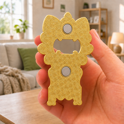 3D Landmark Travel Souvenir Gift | Chinese  Cat Roof Guardian design | Magnetic Bottle Opener & Refrigerator Magnet | Kitchen Decor